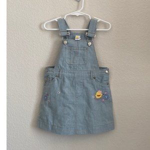 Piyo Piyo Duck Baby Toddler Blue Overall Dress, Size 2T